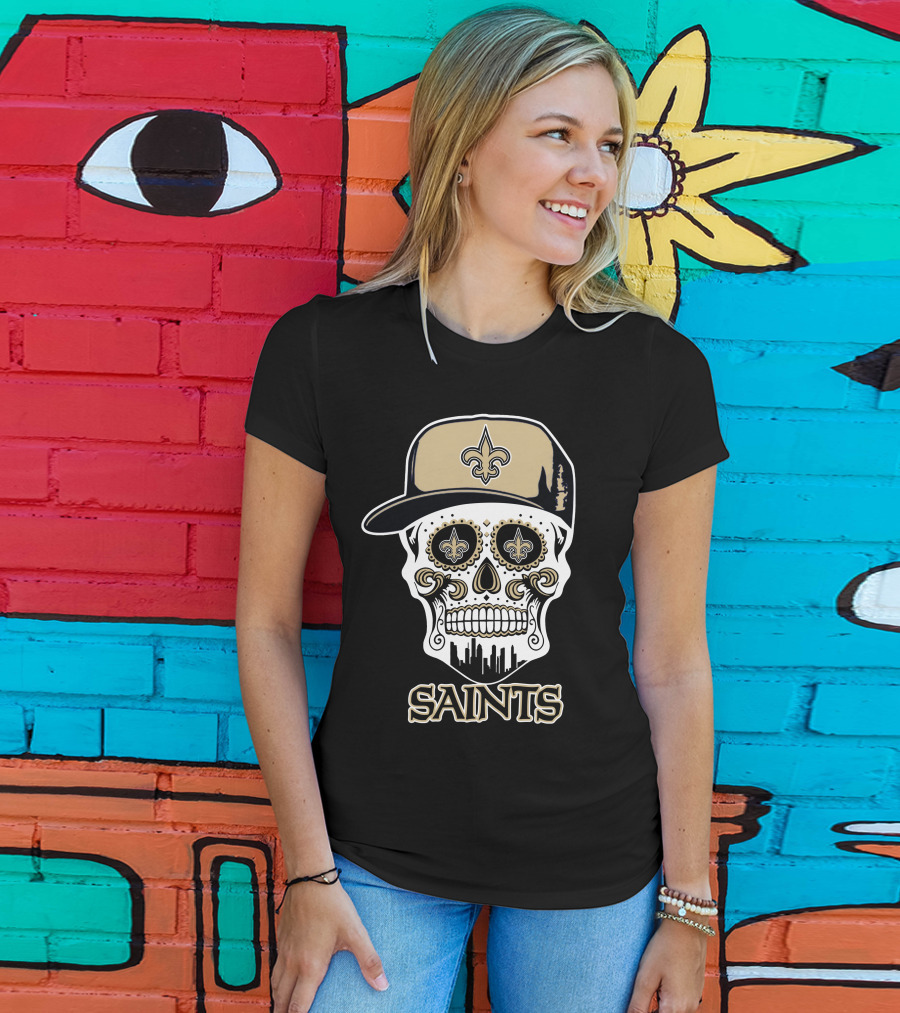 Saints Skull Fleur-De-Lis New Orleans Funny T-Shirt