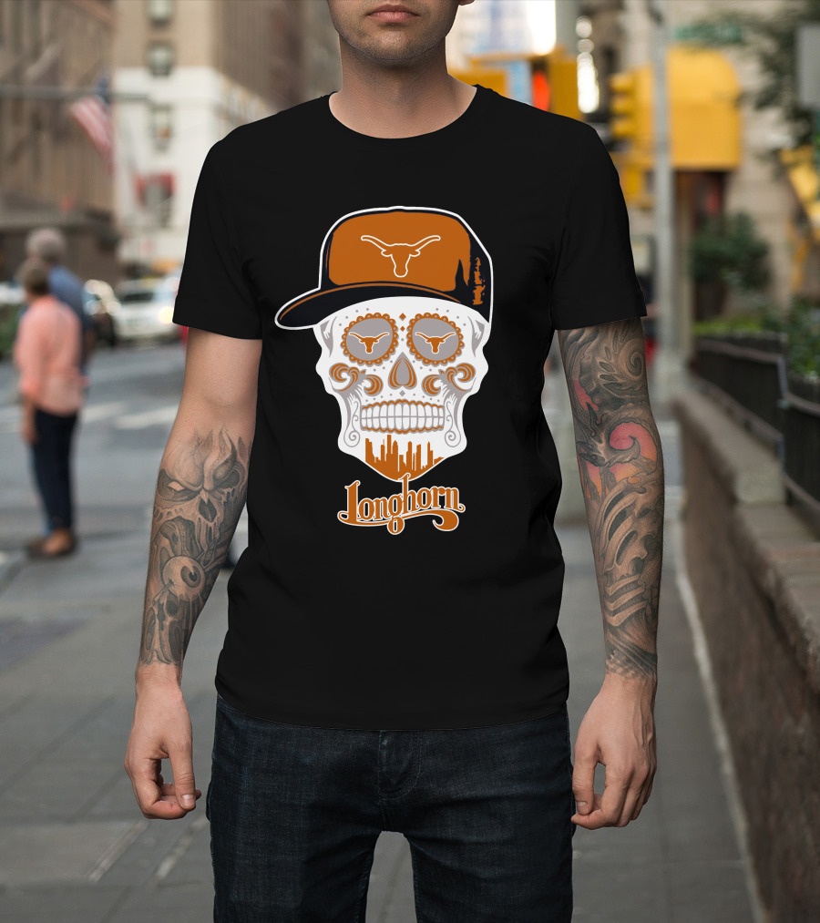 Longhorn Skull Texas Baseball Hat T-Shirt