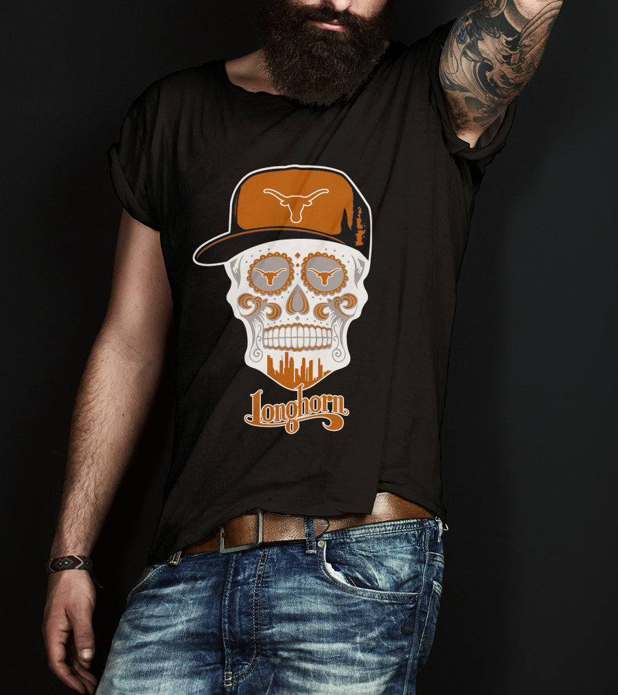 Longhorn Skull Texas Baseball Hat T-Shirt