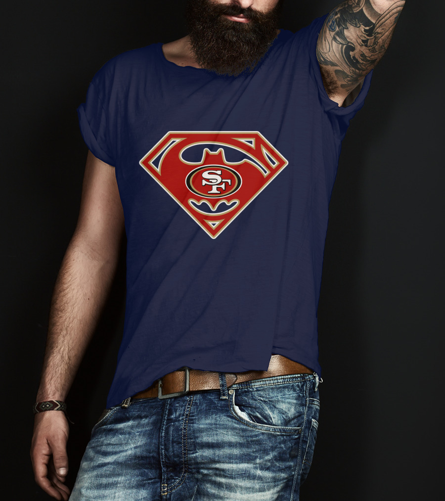 San Francisco 49ers Batman Superman Logo Mix T-Shirt