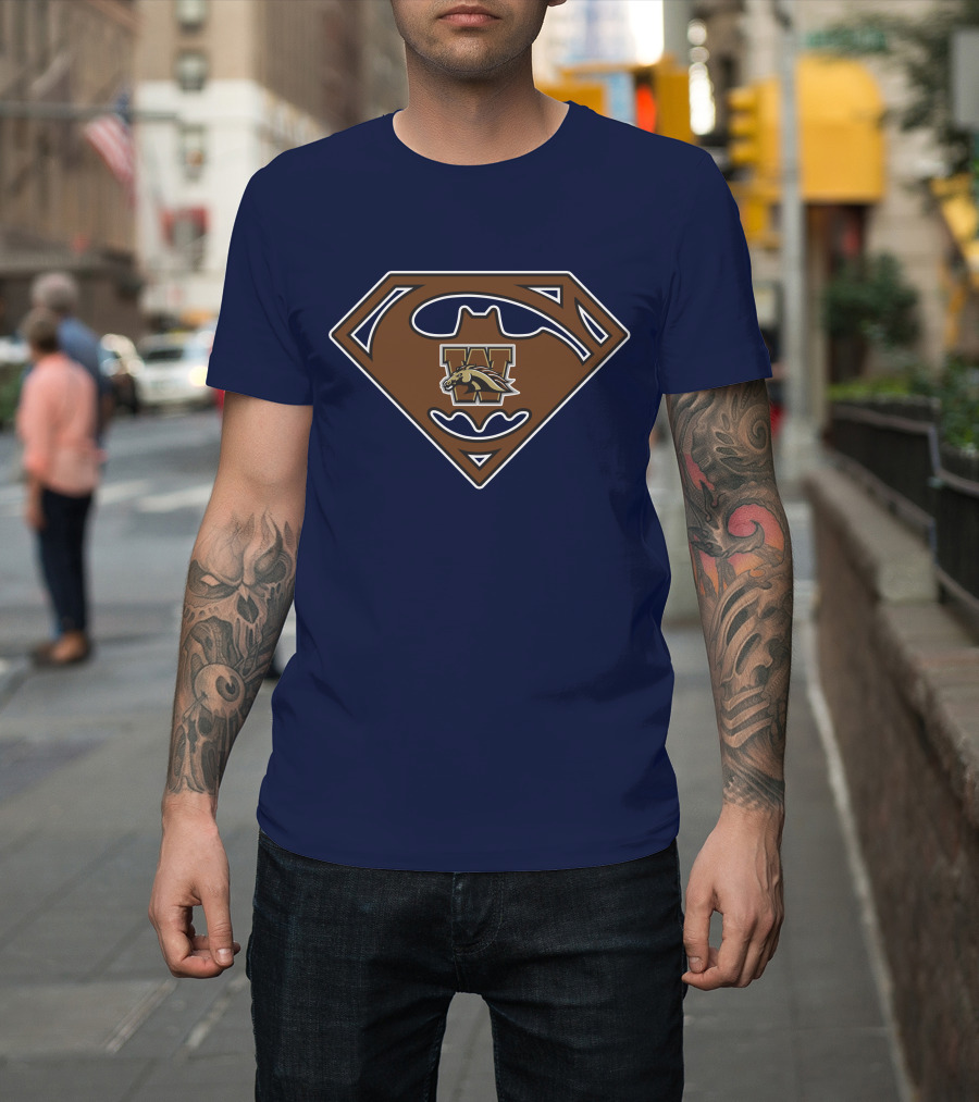 Western Michigan Broncos Superman Batman Logo Mashup T-Shirt