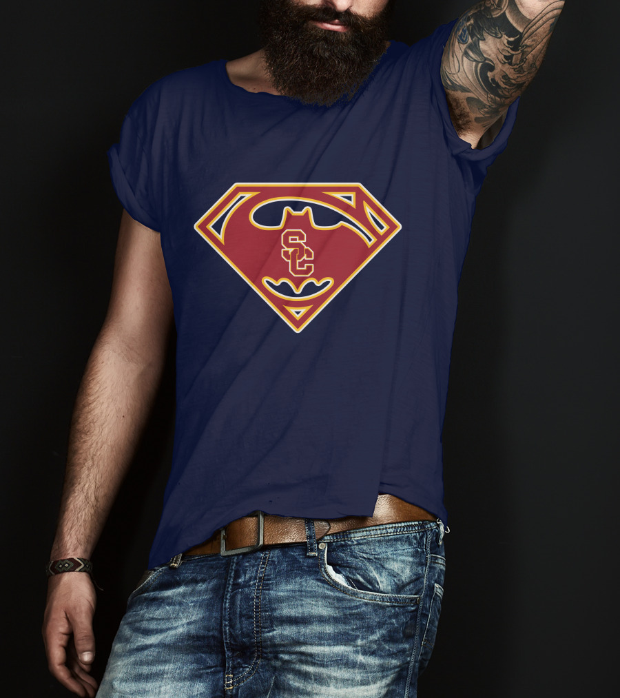 Usc Trojans Sc Badge Superhero T-Shirt