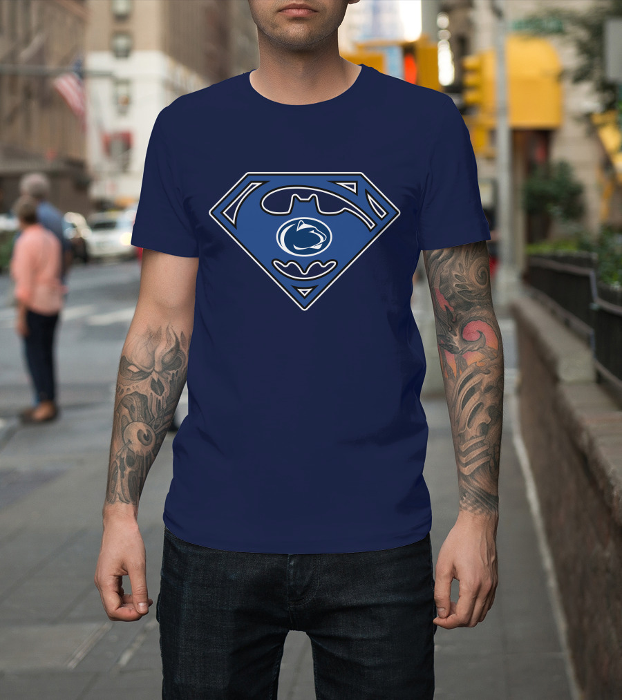 Penn State Nittany Lions Batman Superman Mashup T-Shirt