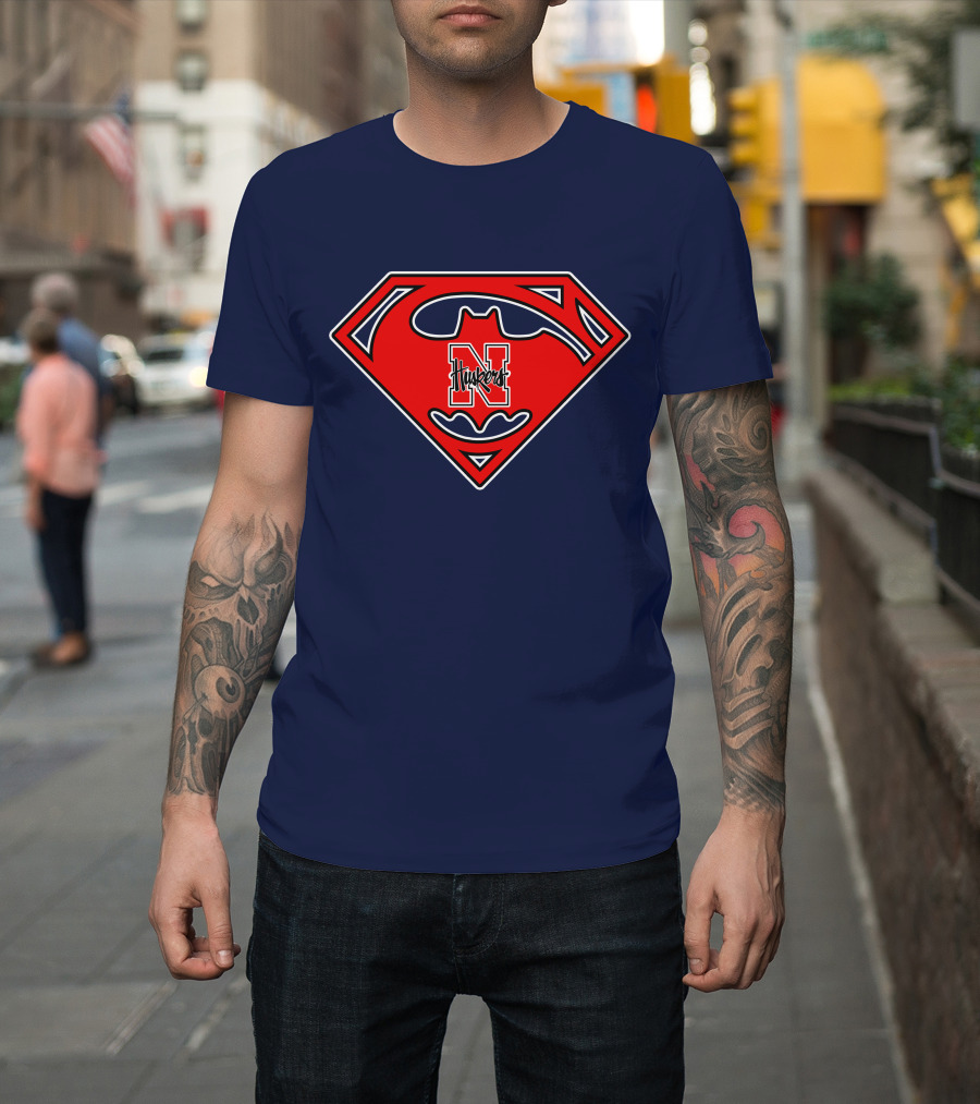 Superman Nebraska Huskers Logo T-Shirt
