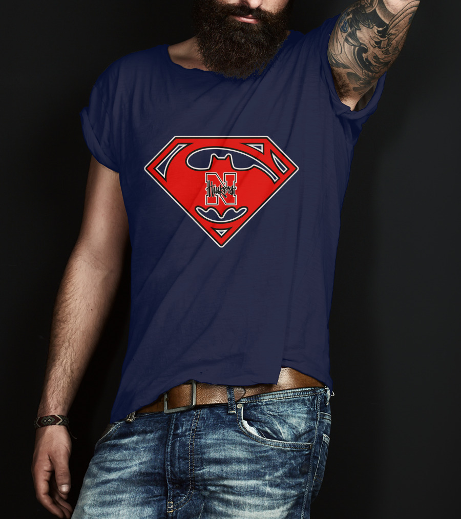 Superman Nebraska Huskers Logo T-Shirt