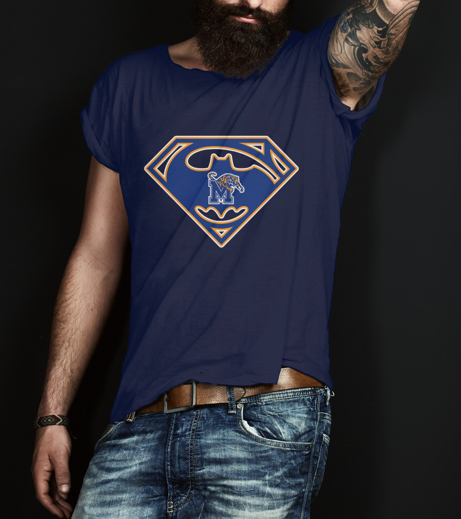 Superman Batman Memphis Tigers M Logo Tiger T-Shirt