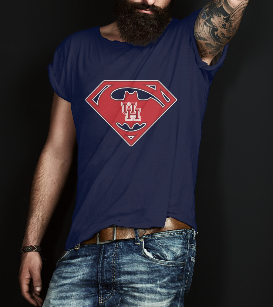 Houston Cougars Uh Logo Fusion With Superhero T-Shirt