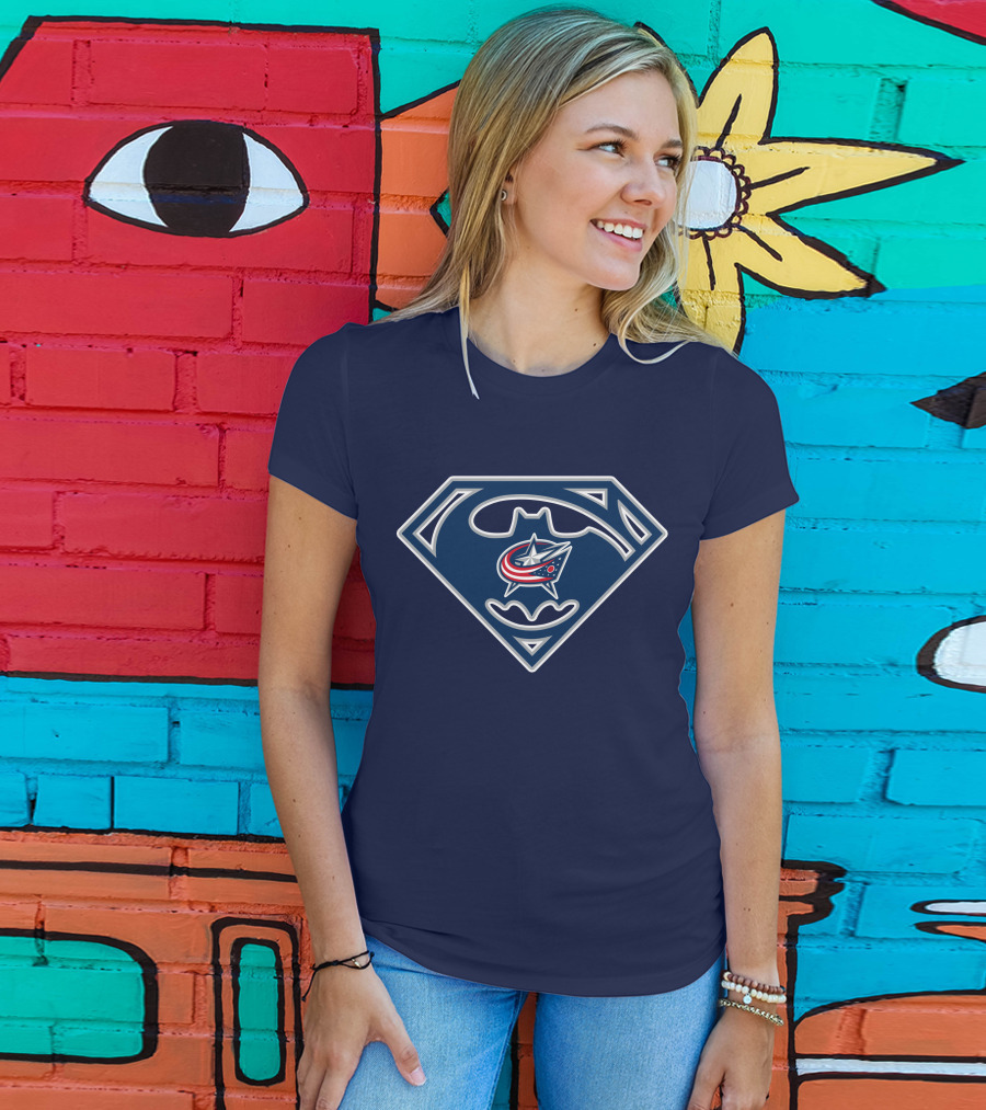 Columbus Blue Jackets Bat Superman T-Shirt