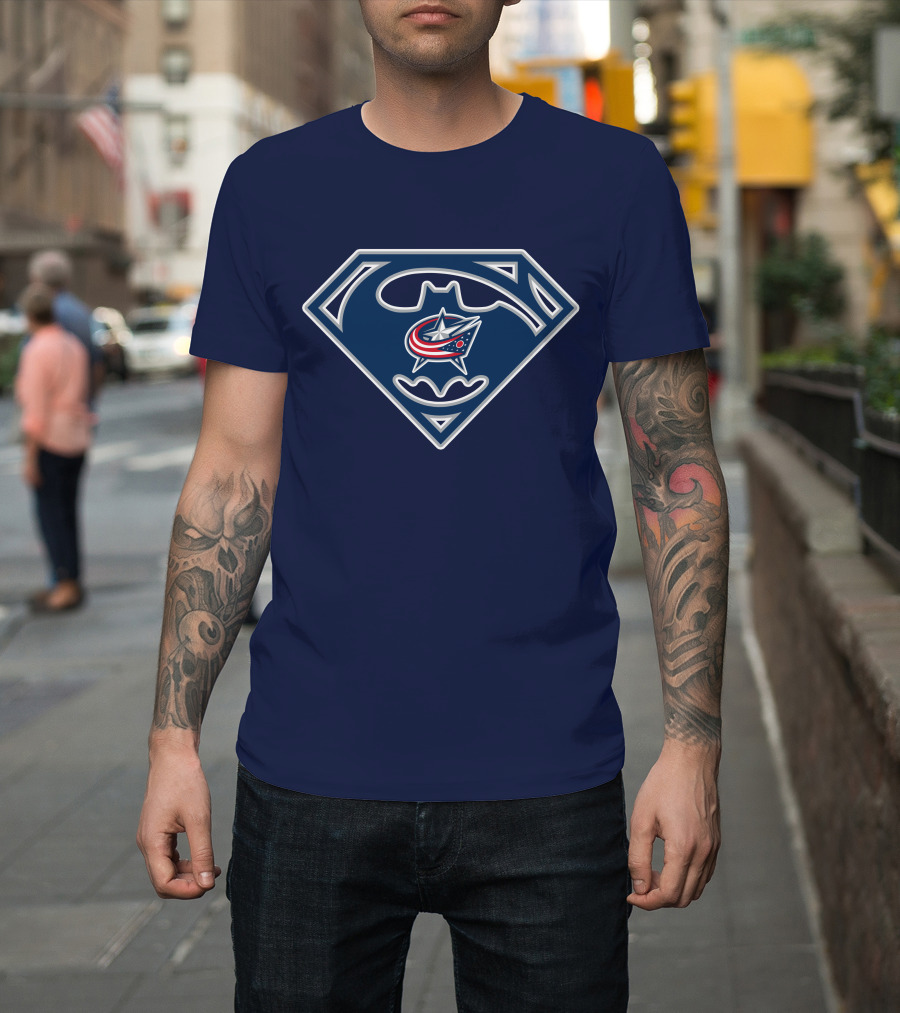 Columbus Blue Jackets Bat Superman T-Shirt