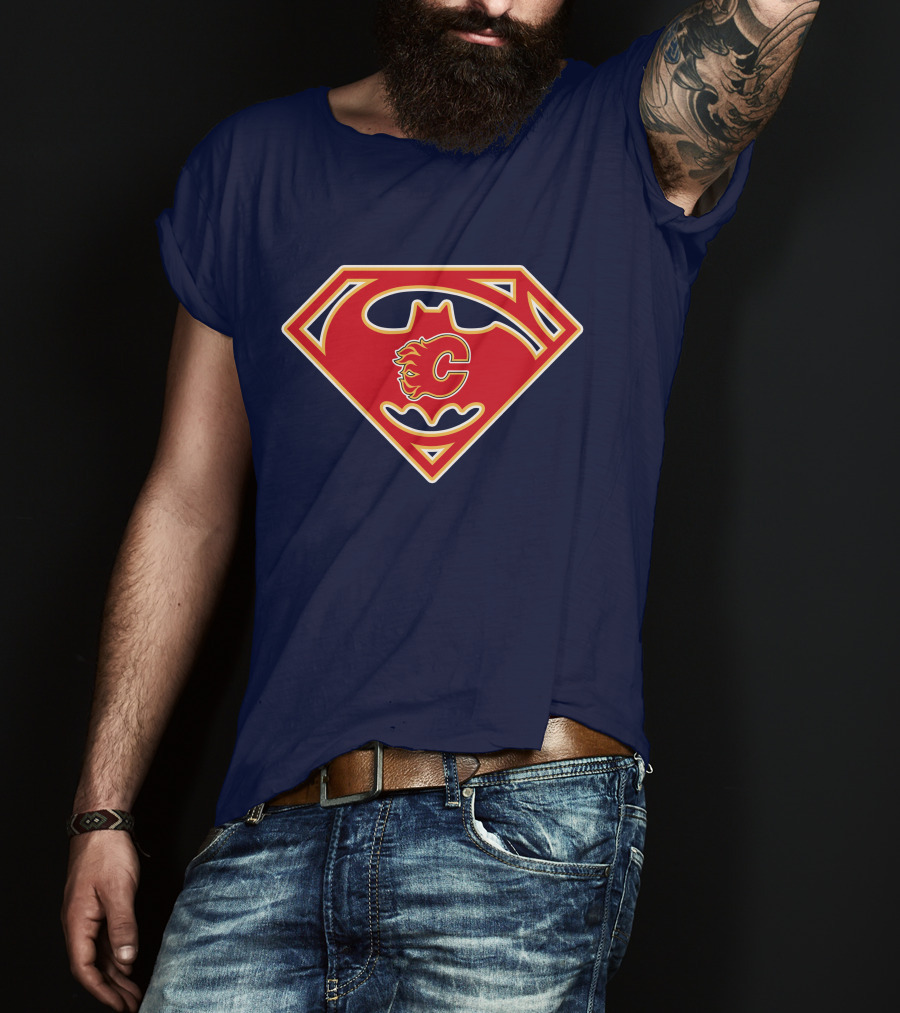 Calgary Flames Superhero Icon 155 T-Shirt
