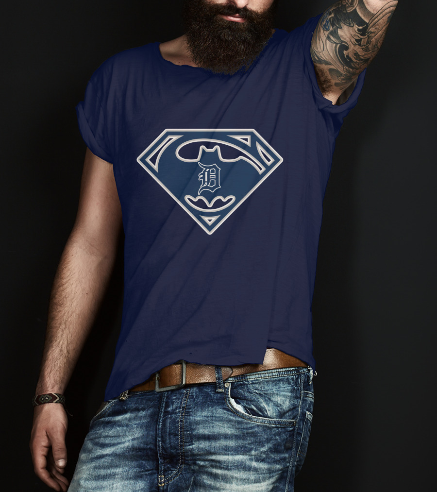 Detroit Tigers Superhero Emblem 210 T-Shirt