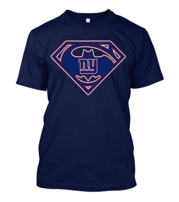 Superman Logo Batman Bat Symbol New York Giants Combination T-Shirt