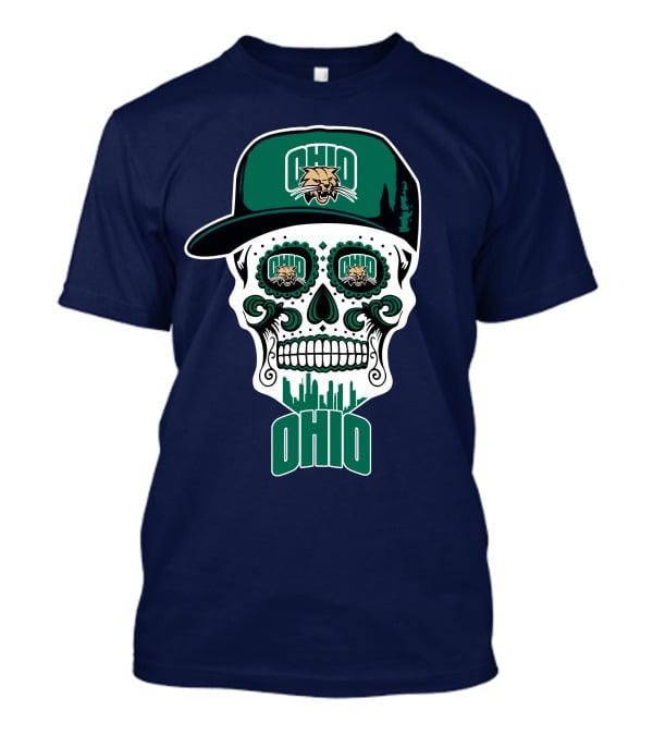 Ohio Bobcats Sugar Skull Urban Cap T-Shirt