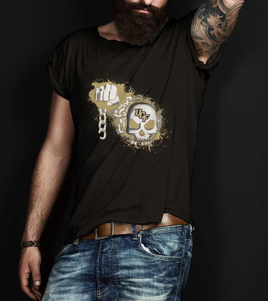 Ucf Knights Skull And Chain Fist T-Shirt