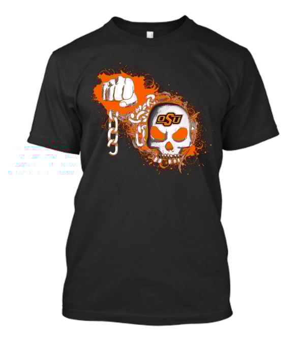 Oklahoma State Cowboys Osu Skull Fist Chains T-Shirt