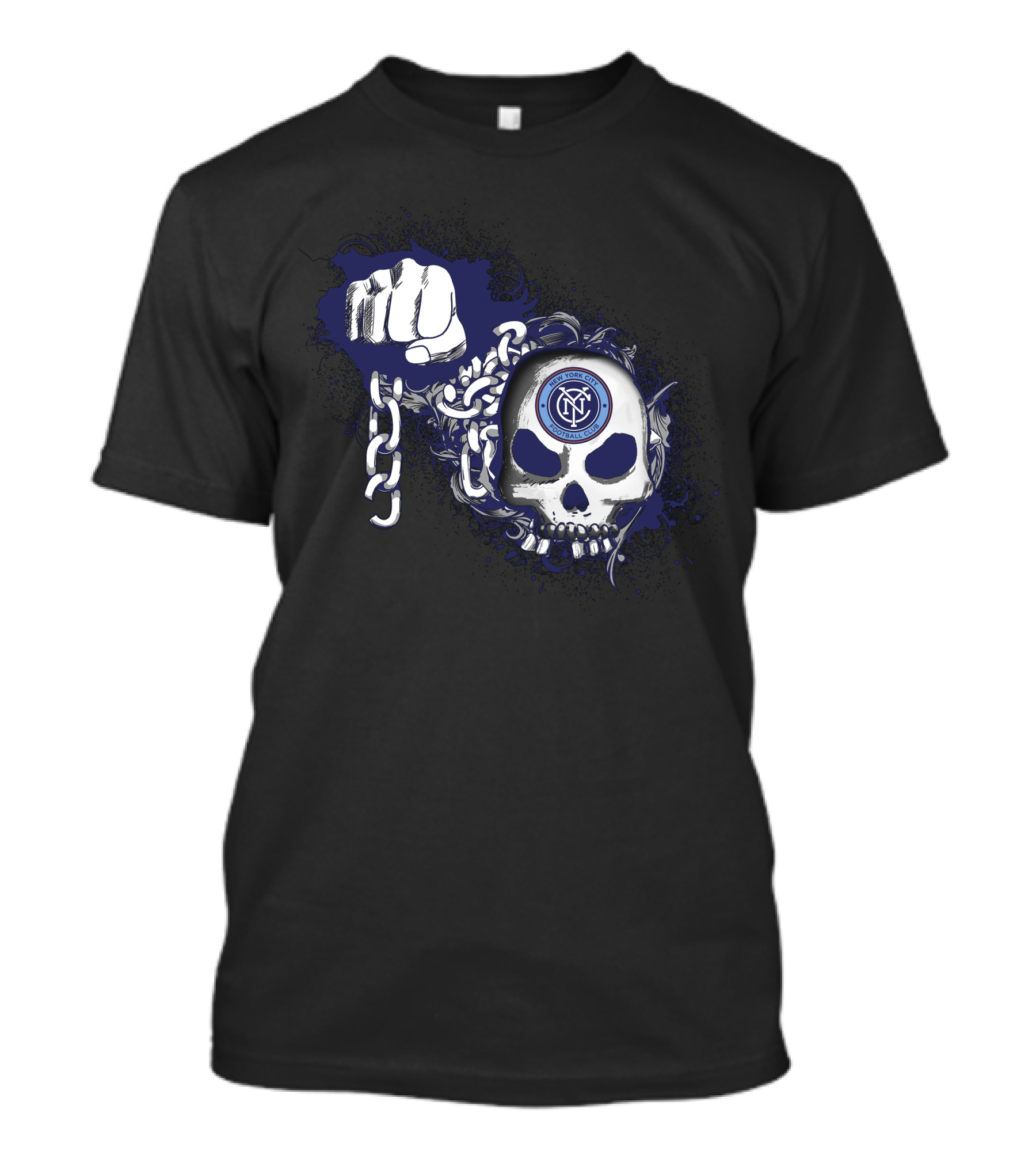 New York City Fc Skull And Fist Chain T-Shirt