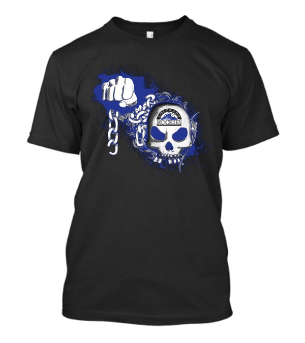 Colorado Rockies Skull Fist And Chains T-Shirt
