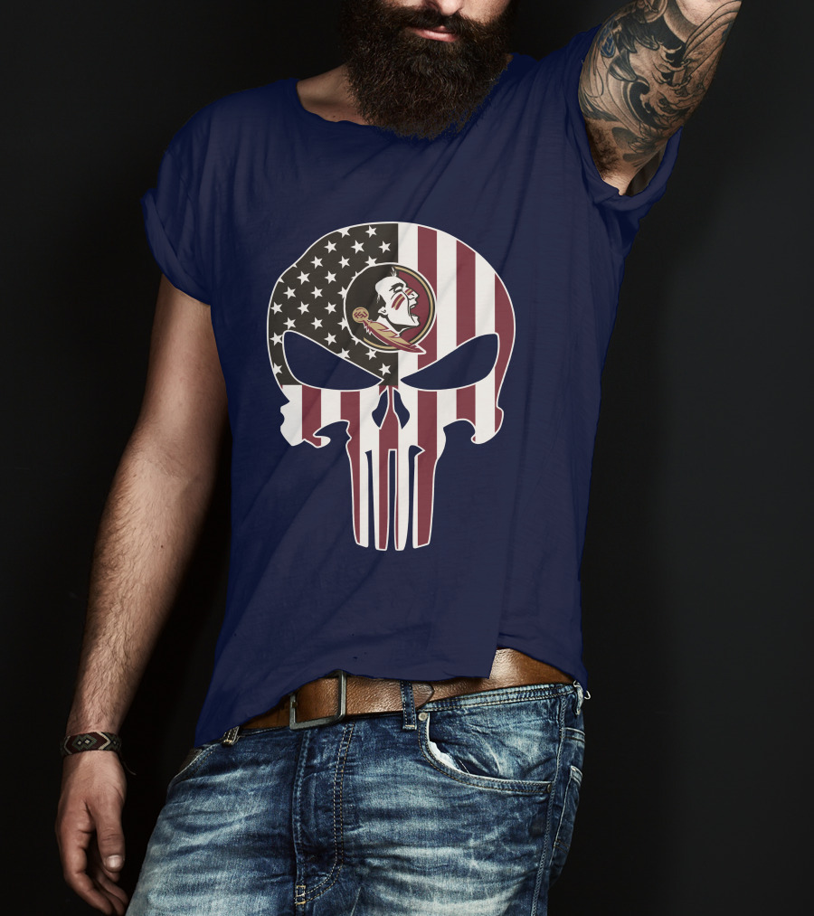 Florida State Seminoles American Flag The Punisher T-Shirt