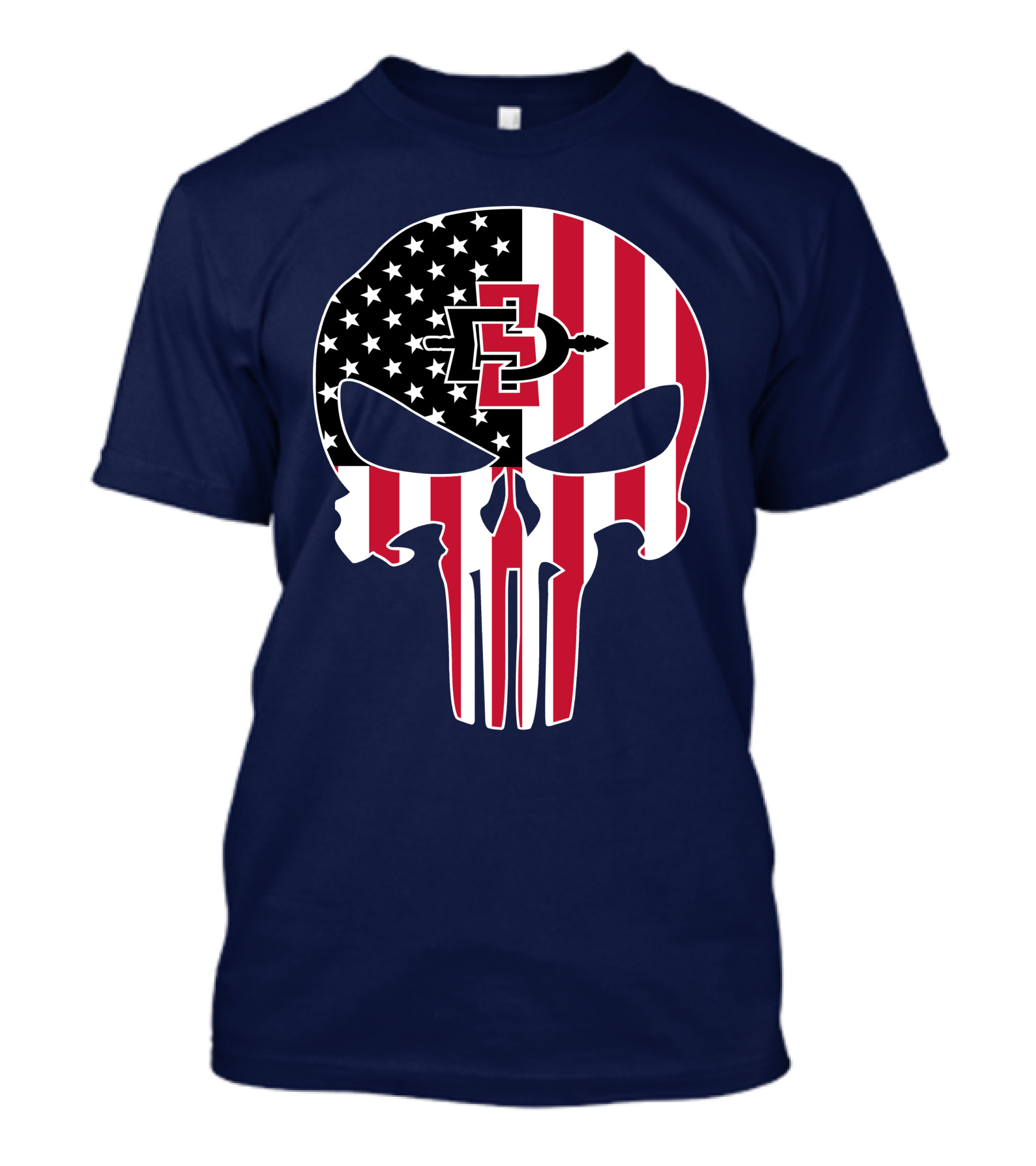 American Flag Skull San Diego State Aztecs 27 The Punisher T-Shirt