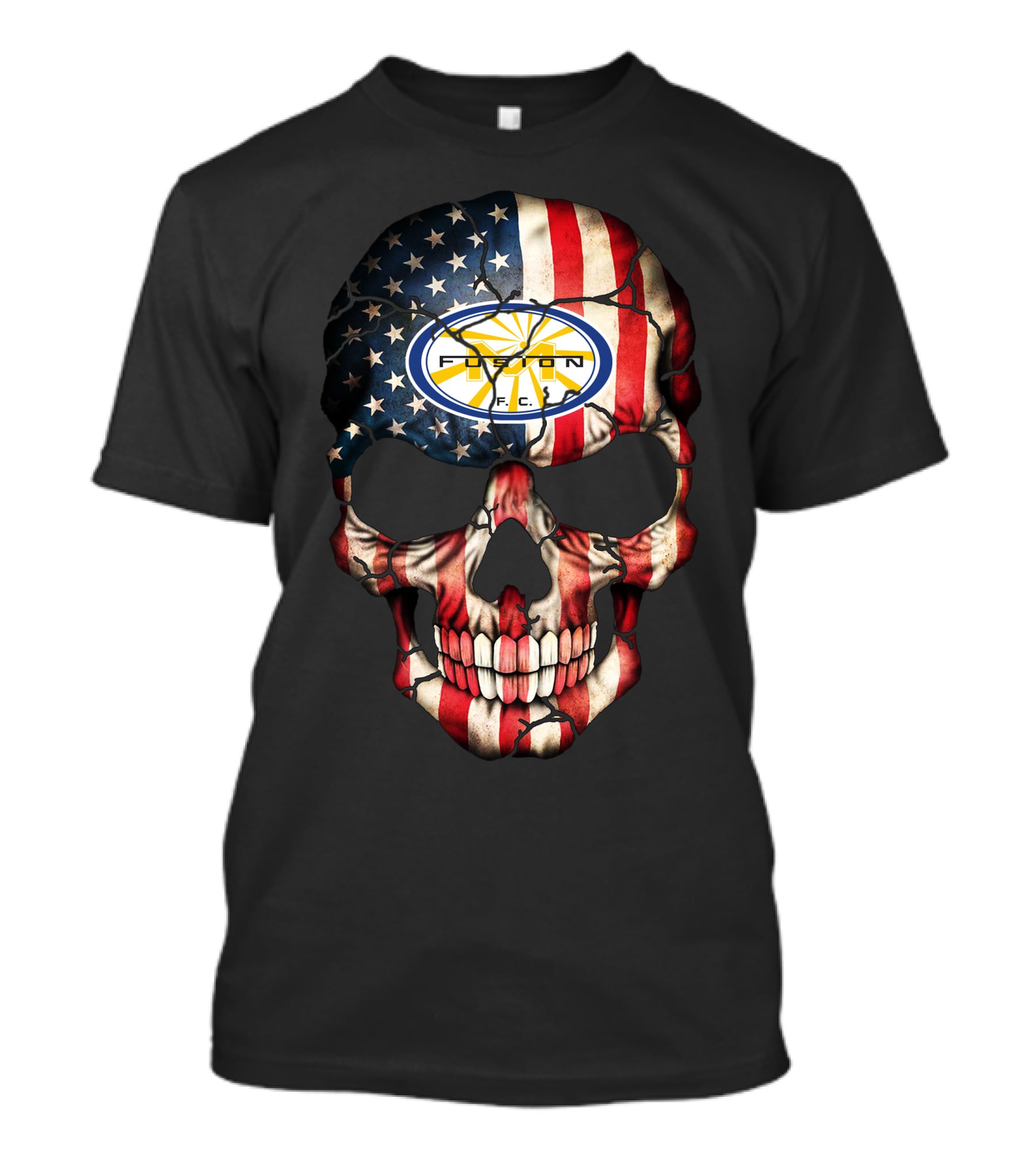 Miami Fusion F.c. Skull American Flag T-Shirt
