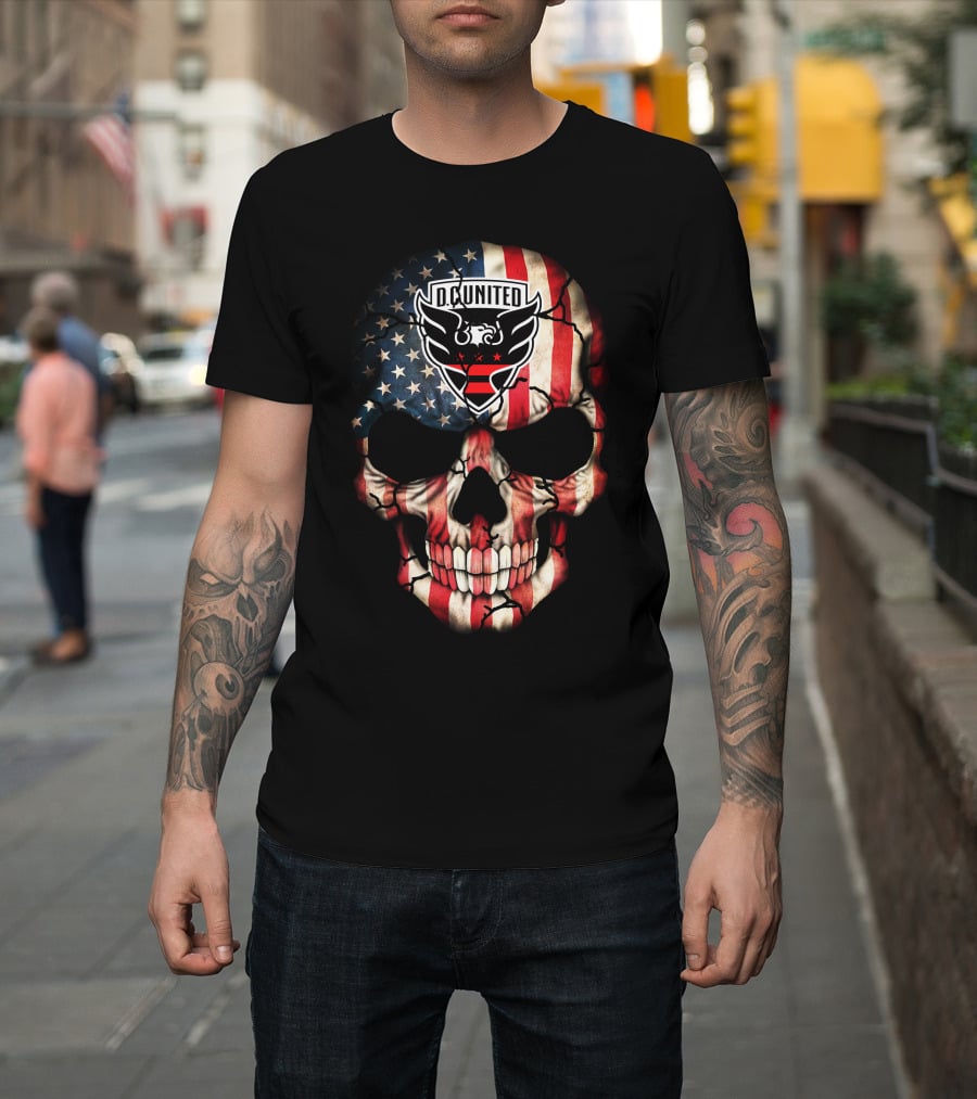 Dc United American Flag Skull T-Shirt