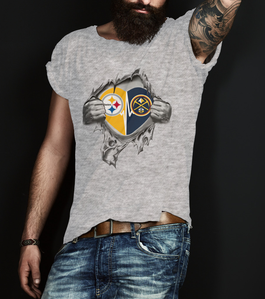 Steelers Denver Nuggets Heartbeat Unity T-Shirt