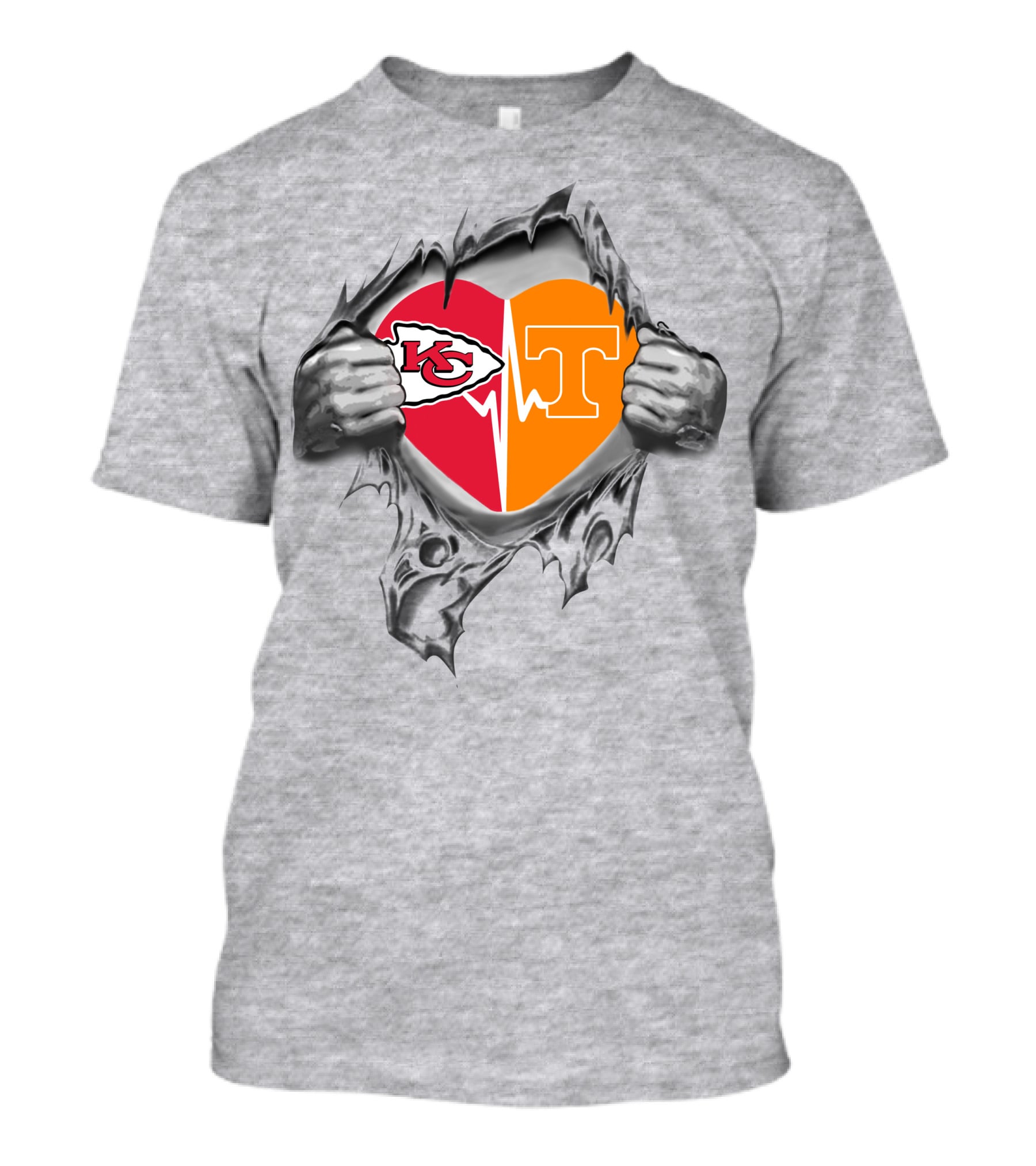 Chiefs Tennessee Volunteers Heart T-Shirt