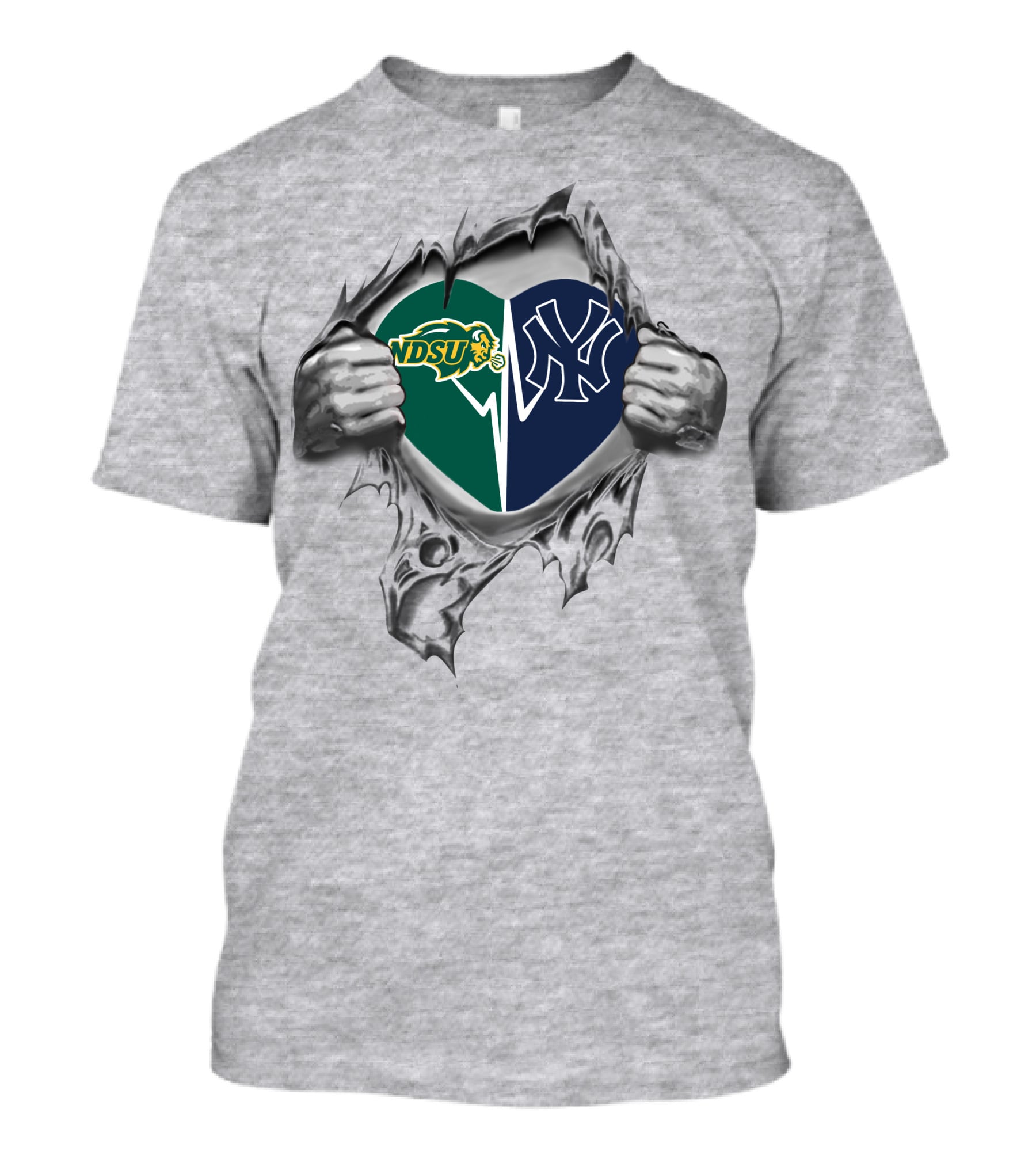Ndsu Bison Yankees Hearttear T-Shirt