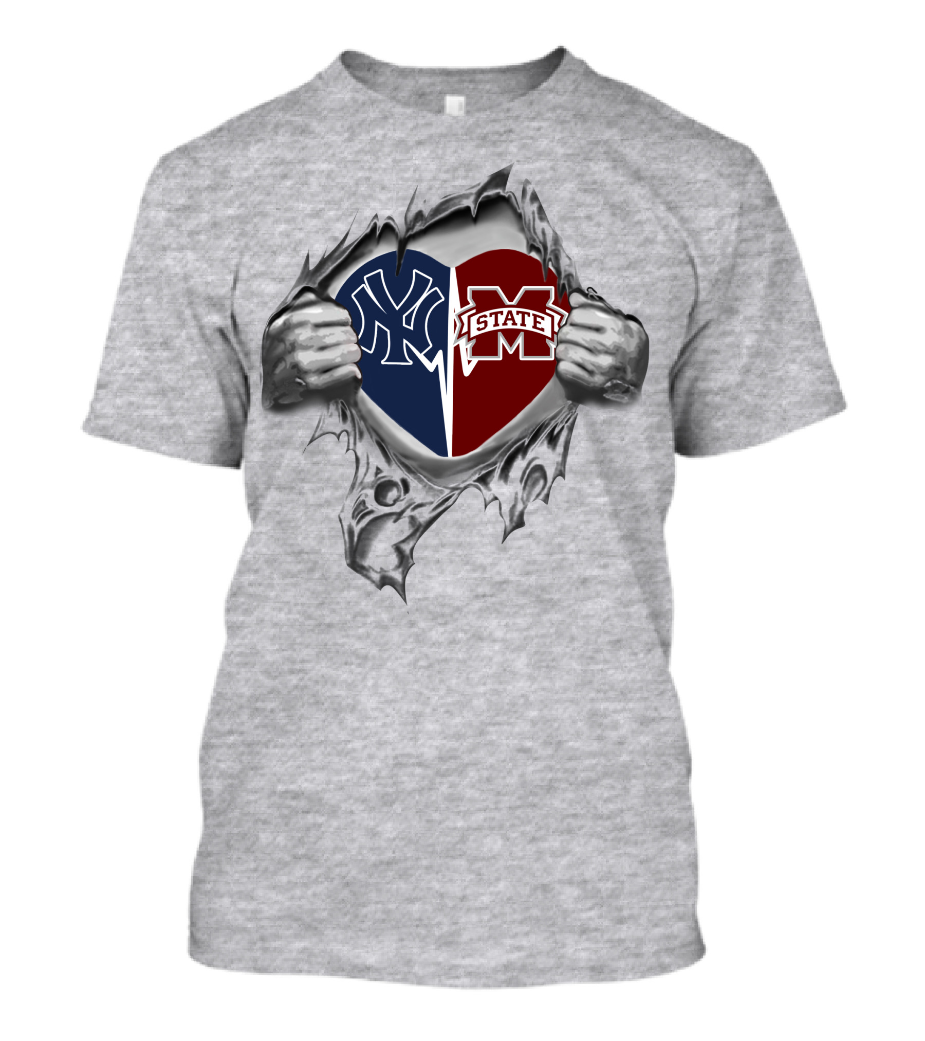 Yankees Msu Heart Inside T-Shirt