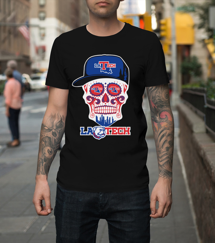 La Tech Bulldogs Skull In Hat Fun T-Shirt