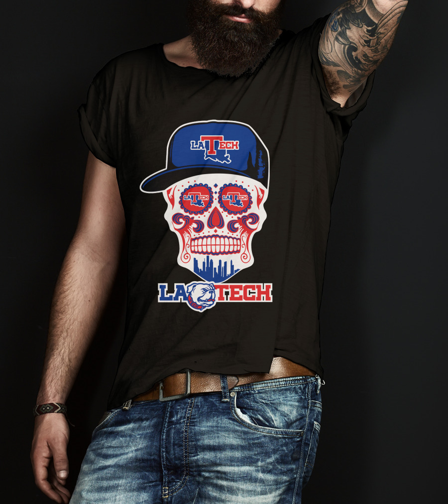 La Tech Bulldogs Skull In Hat Fun T-Shirt