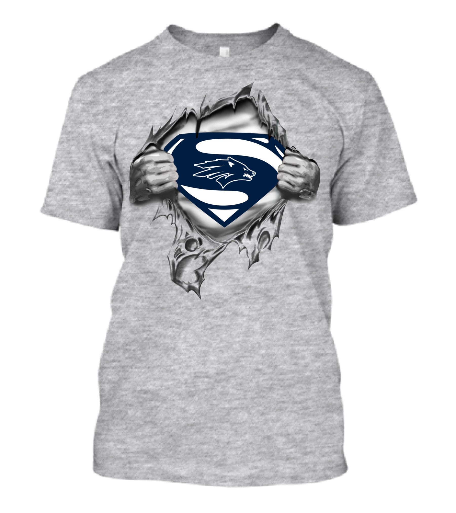 Nevada Wolf Pack Superman Emblem Rip T-Shirt