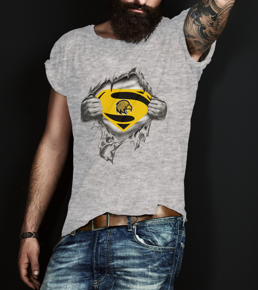 Los Angeles Golden Eagles Superman Logo Rip T-Shirt