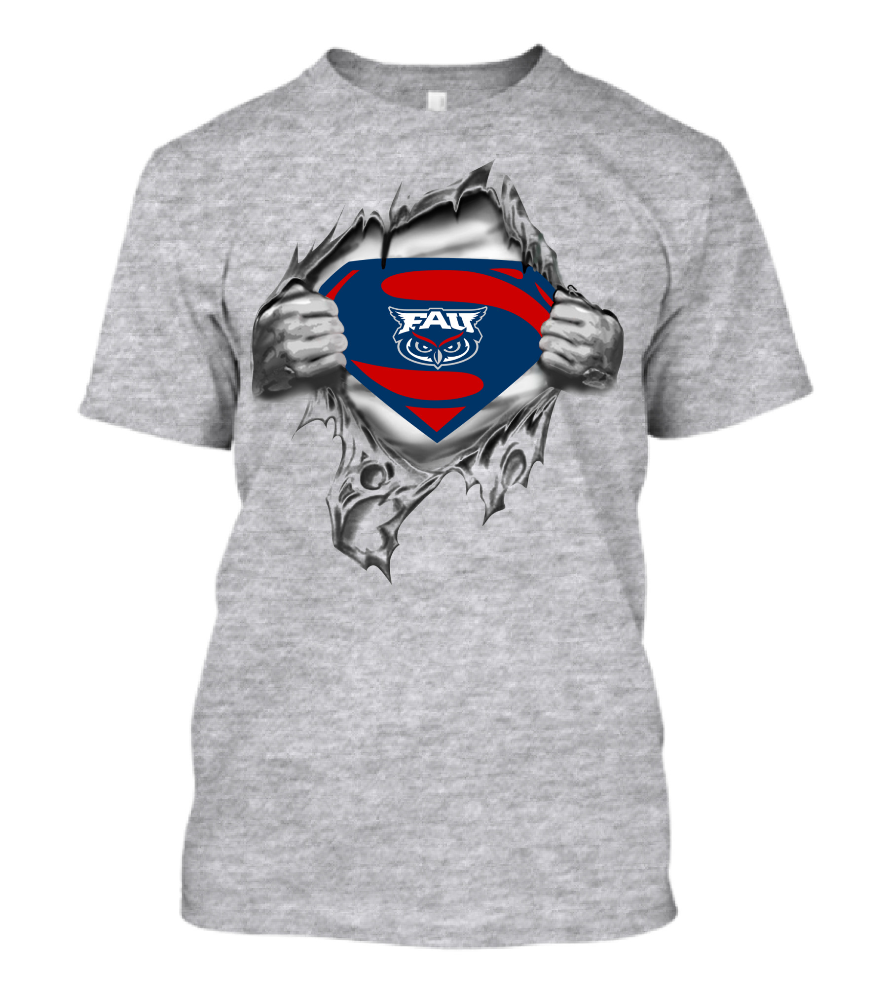 Fau Florida Atlantic Owls Superman T-Shirt