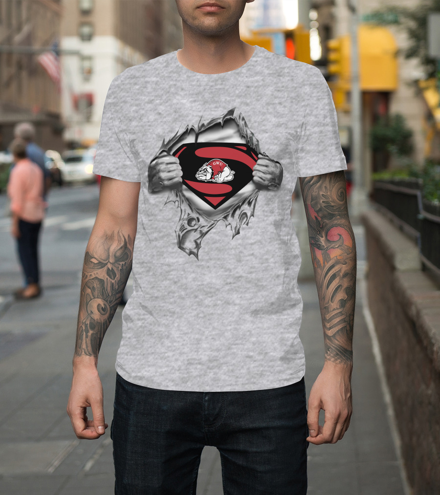 Gardner-Webb Bulldogs Gwc Superman Logo With Bulldog T-Shirt