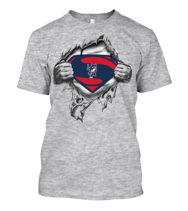 Columbus St Cougars Superman Logo Rip T-Shirt