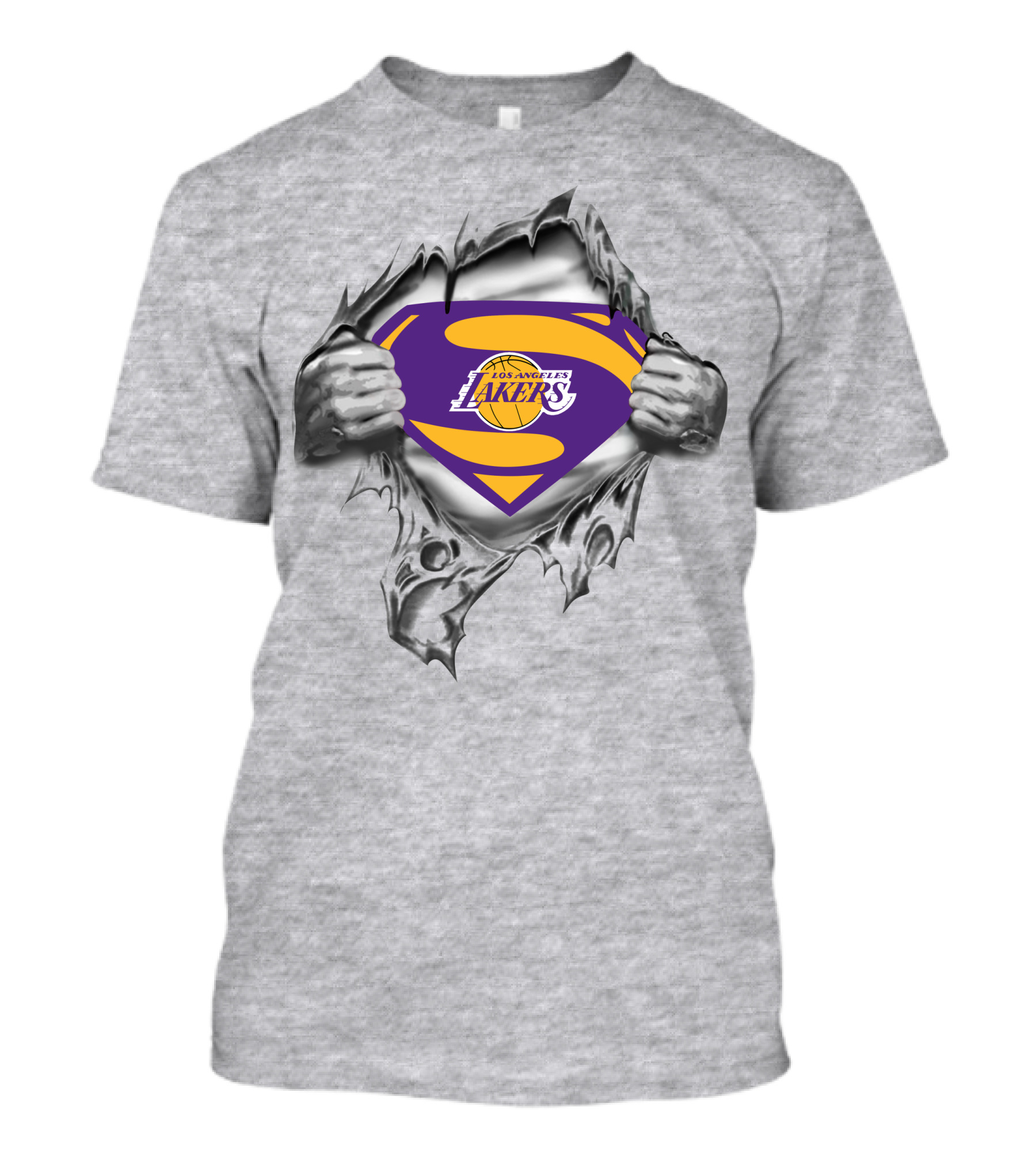 Los Angeles Lakers Superman Logo Tear T-Shirt