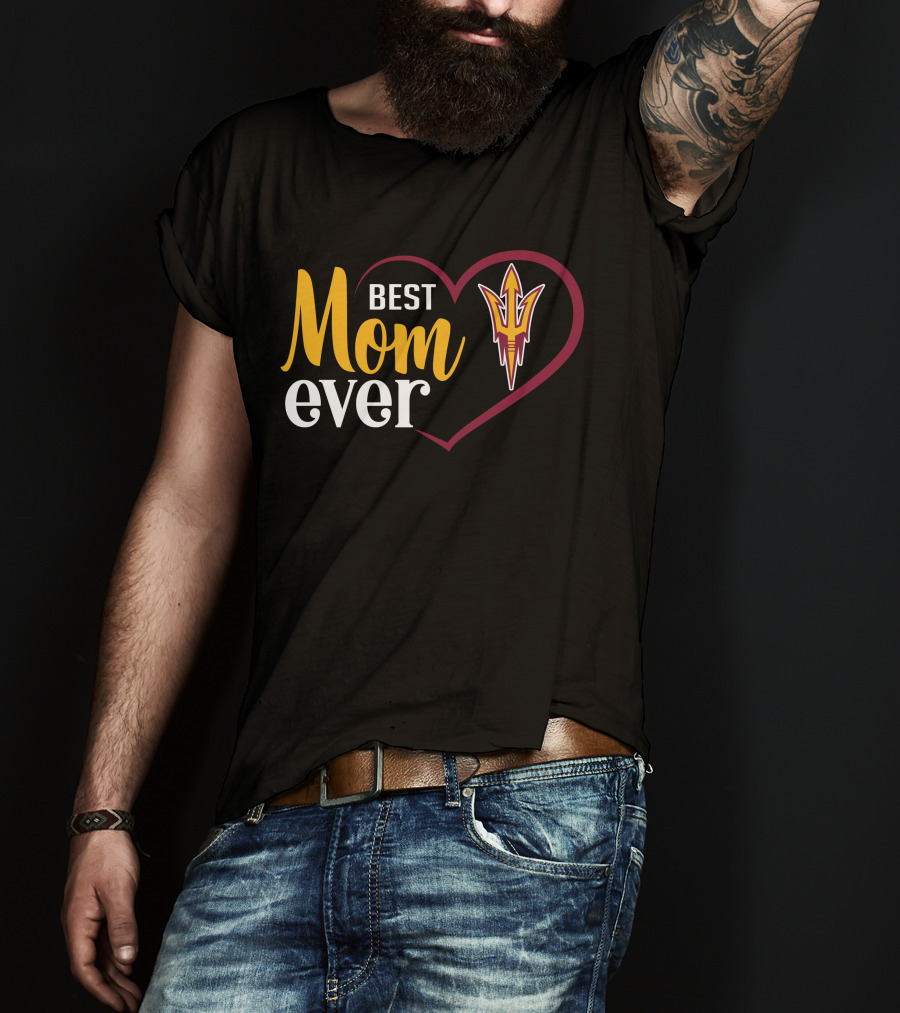 Arizona State Sun Devils Best Mom Ever Heart T-Shirt