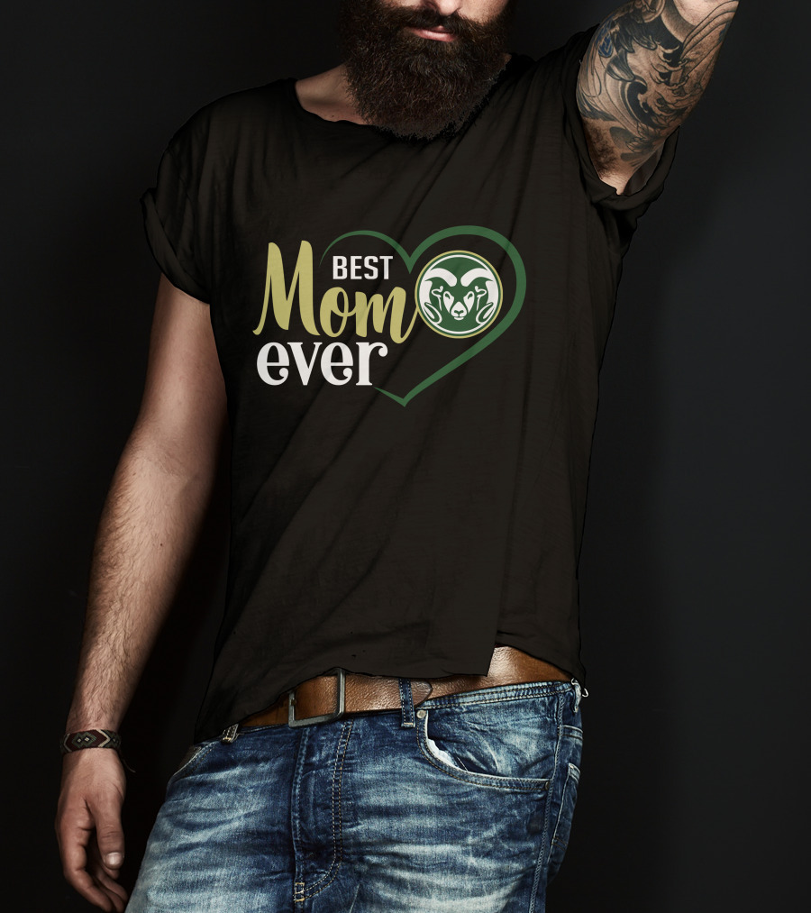 Best Mom Ever Colorado State Rams Heart Logo​ T-Shirt