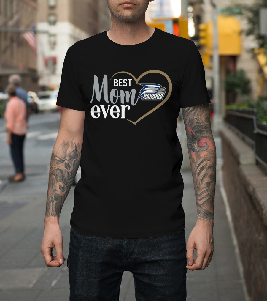 Georgia Southern Eagles Best Mom Ever Heart T-Shirt