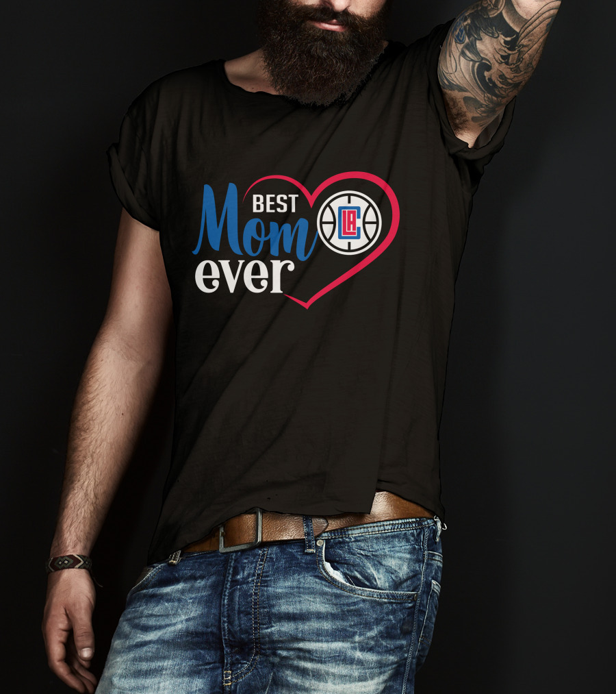 La Clippers Best Mom Ever Basketball Heart T-Shirt