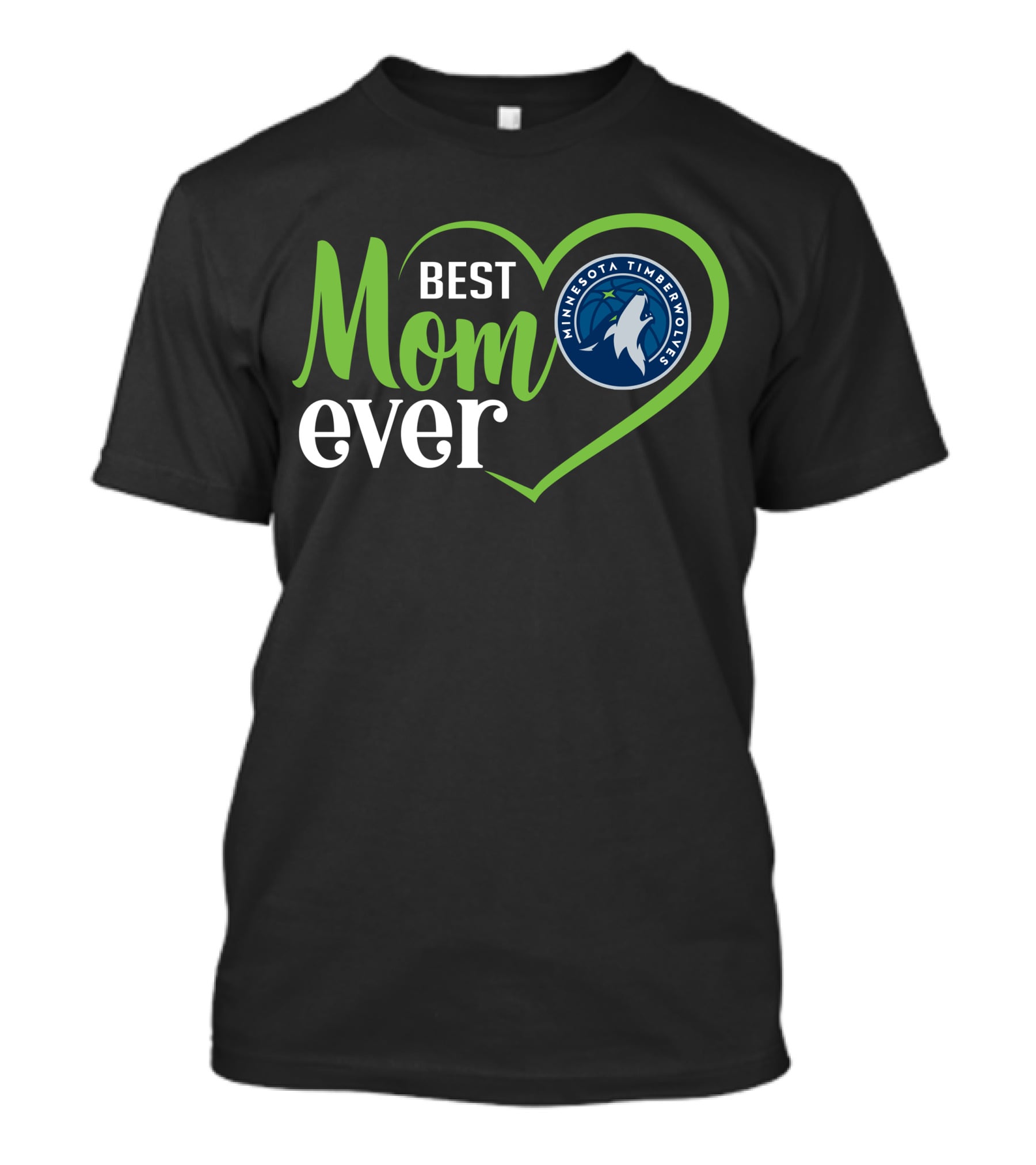 Minnesota Timberwolves Best Mom Ever Heart T-Shirt
