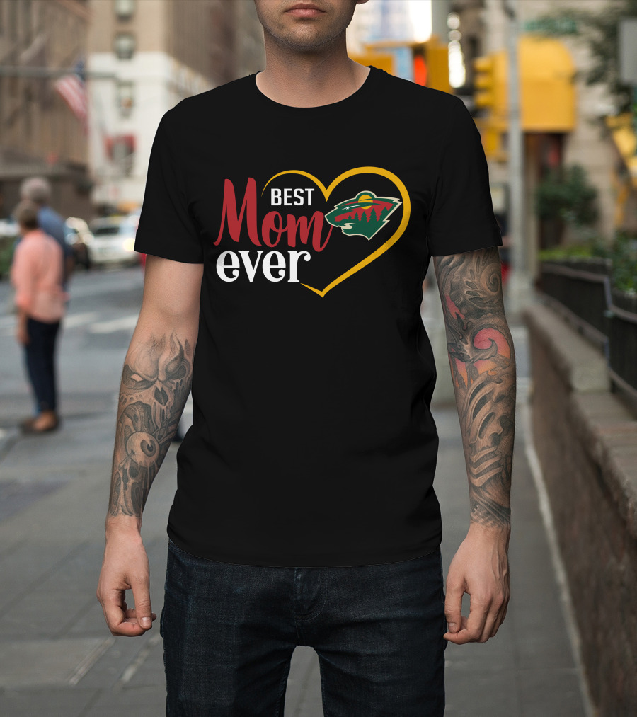 Minnesota Wild Best Mom Ever Heart T-Shirt
