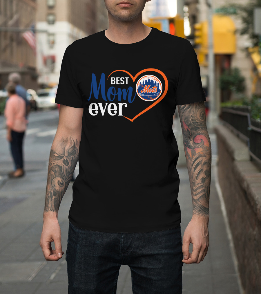 New York Mets Best Mom Ever Heart T-Shirt