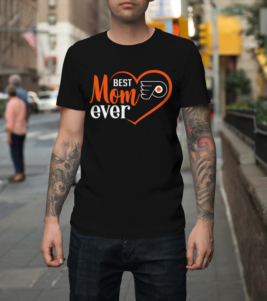 Philadelphia Flyers Best Mom Ever Heart T-Shirt