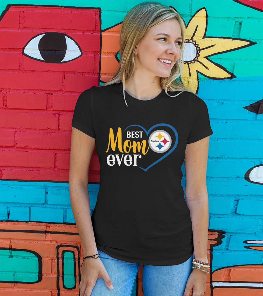 Pittsburgh Steelers Best Mom Ever Heart T-Shirt