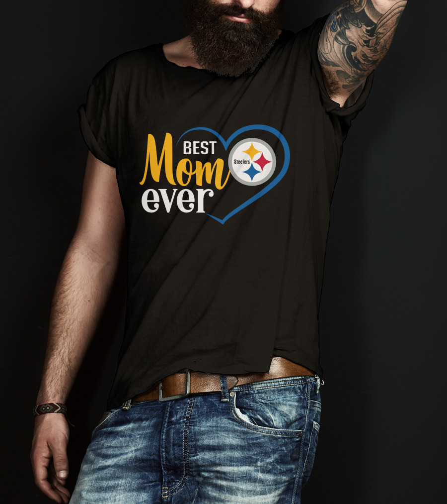 Pittsburgh Steelers Best Mom Ever Heart T-Shirt