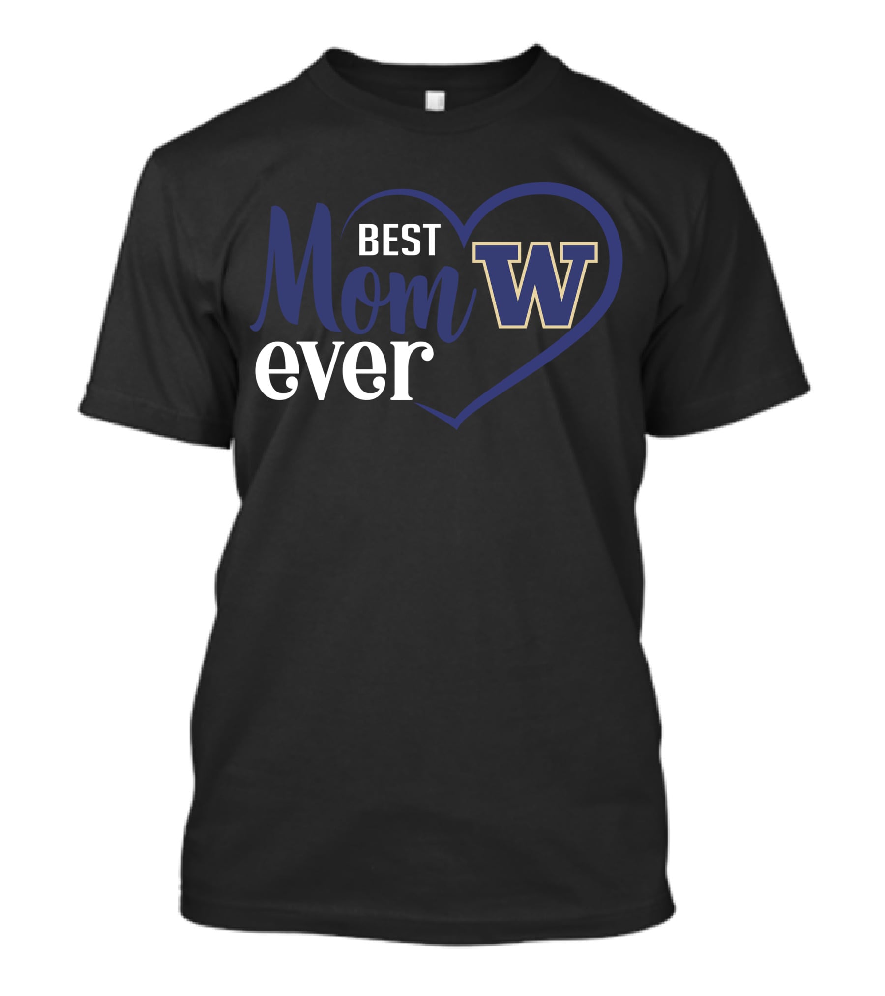 Best Mom Ever Washington Huskies W Logo Heart T-Shirt