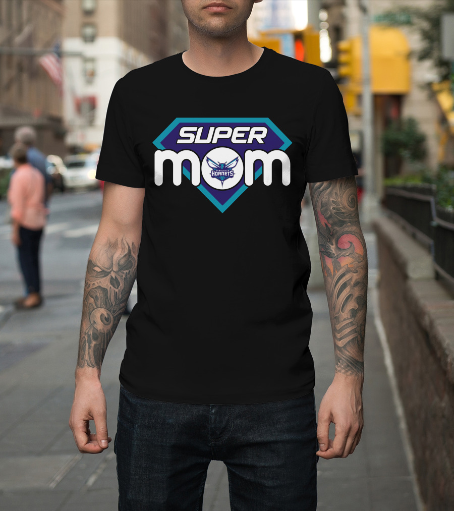 Super Mom Charlotte Hornets Logo T-Shirt
