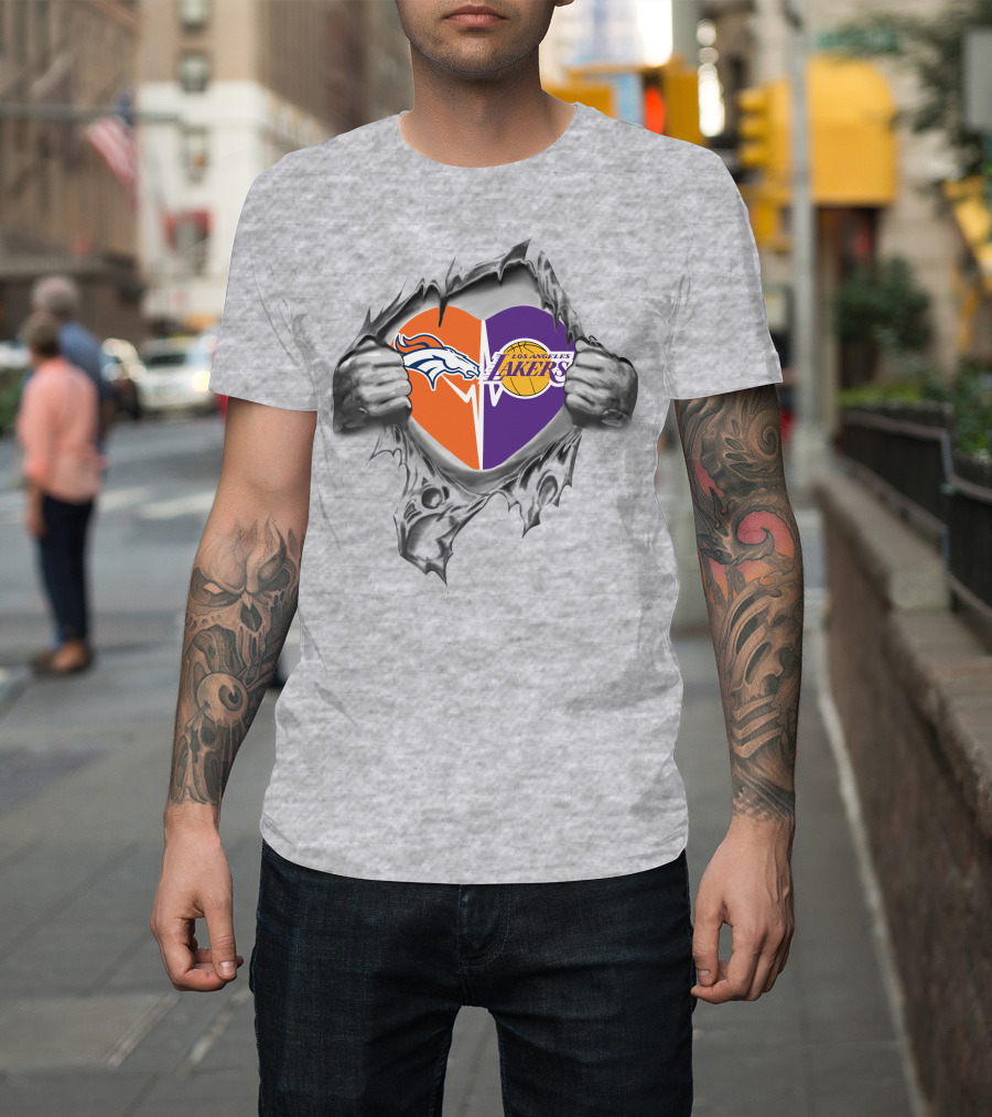 Lakers Los Angeles Denver Broncos It's In My Heart T-Shirt
